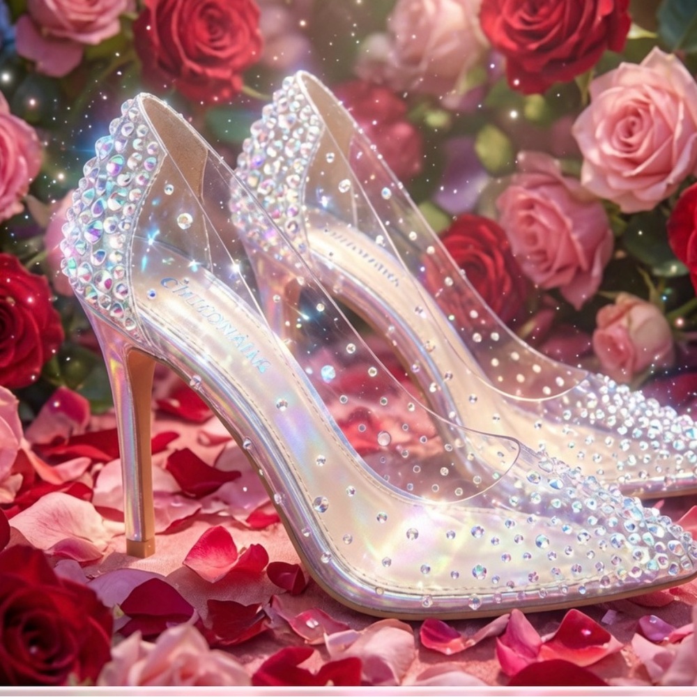 Elegant Tan and Clear Women's Heels